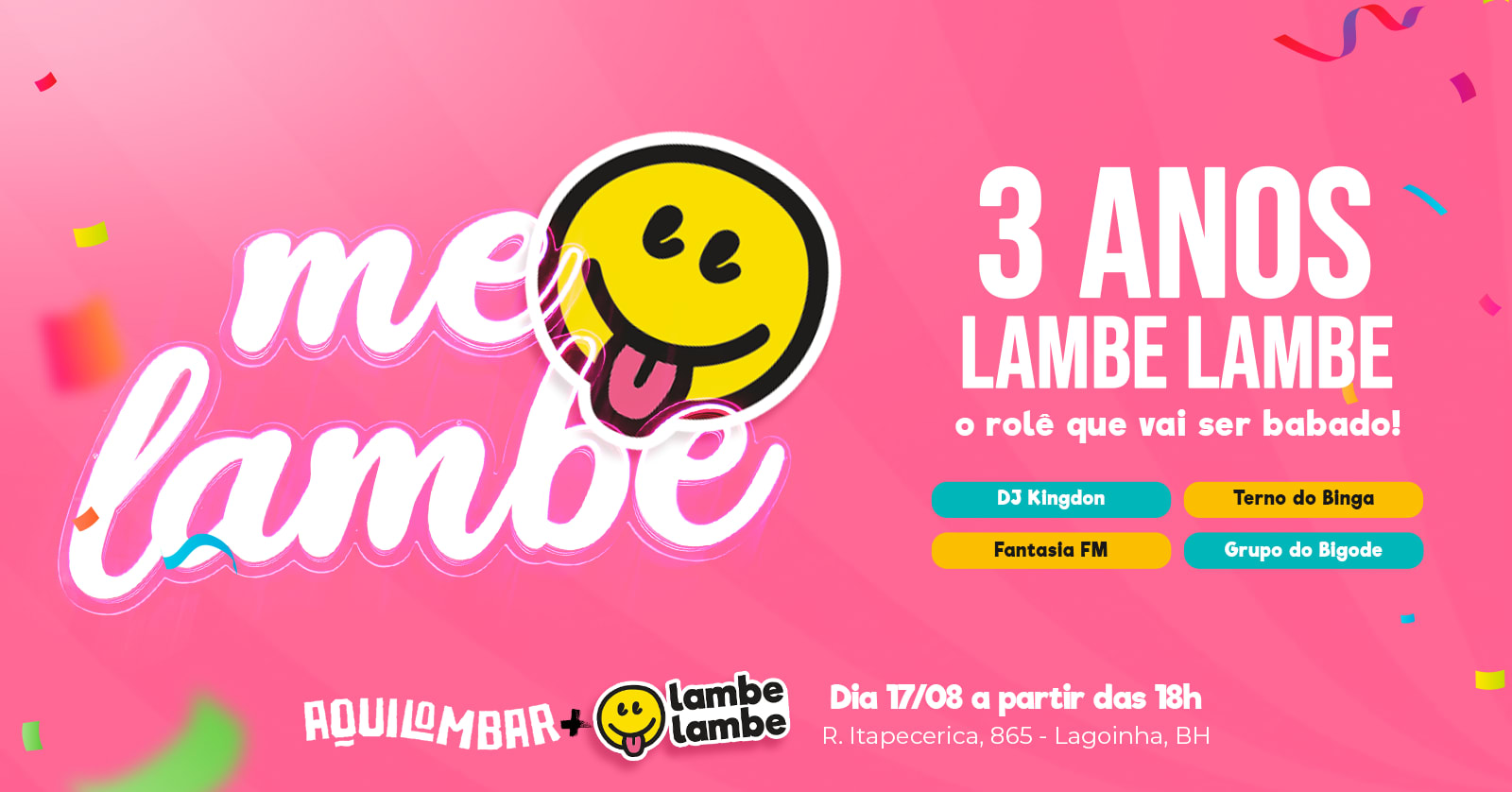 Me Lambe! Aniversário Lambe Lambe 3 Anos