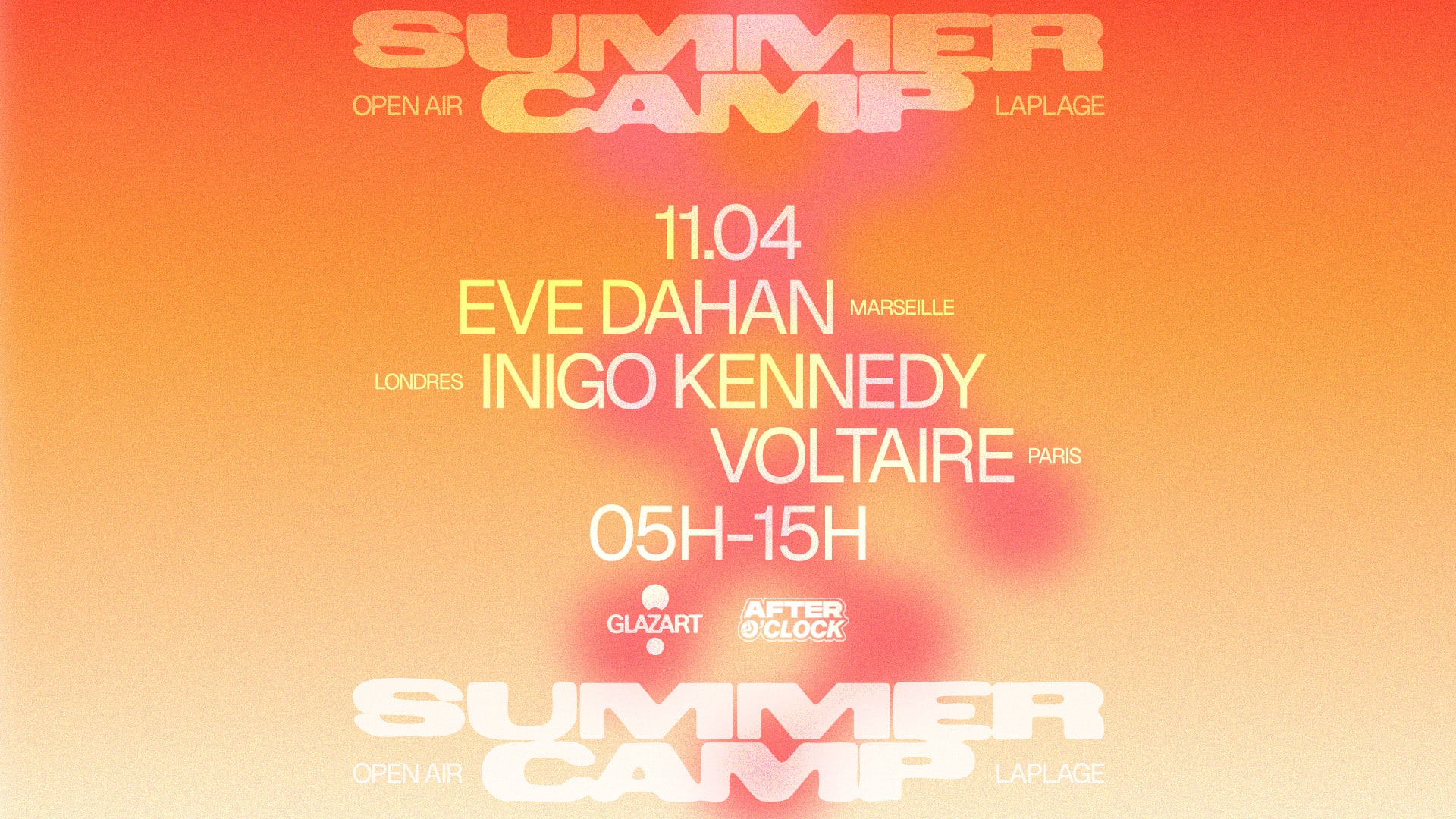 After O'clock X La Plage Open Air : Inigo Kennedy, Eve Dahan
