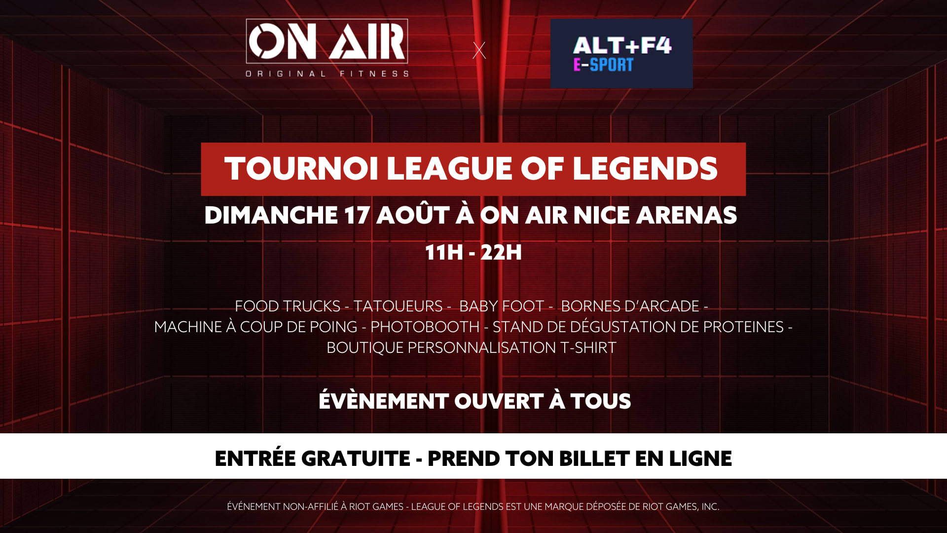 Tournoi League Of Legends À On Air Nice