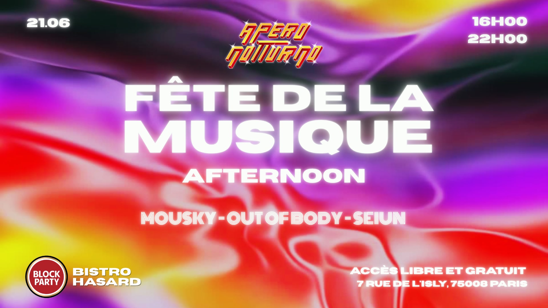 Apero Notturno - Fête De La Musique Xxl - Afternoon 16h-22h