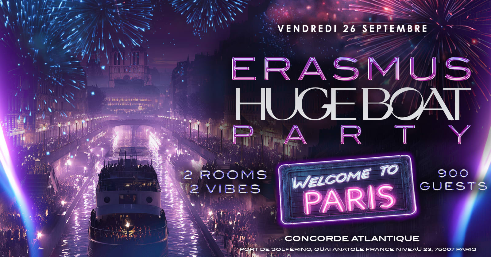 Erasmus Huge Boat Party 2025 - Vendredi 26 Septembre 2025