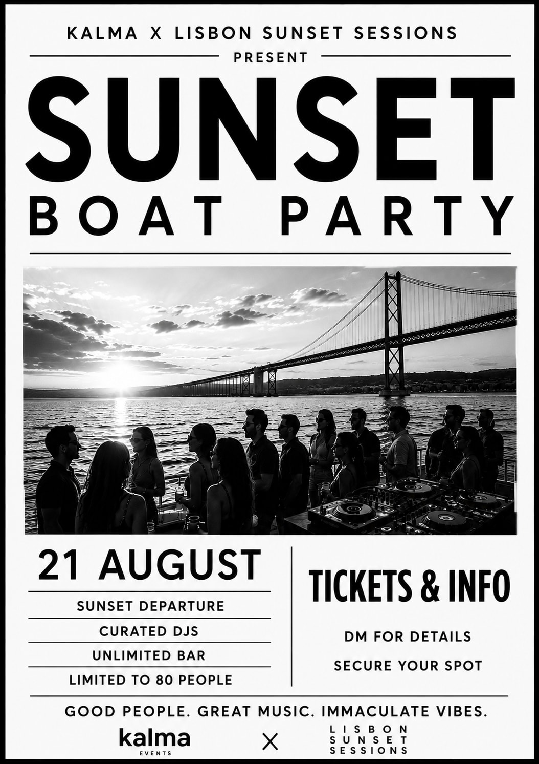 Kalma X Lisbon Sunset Sessions Present: Sunset Boat Party