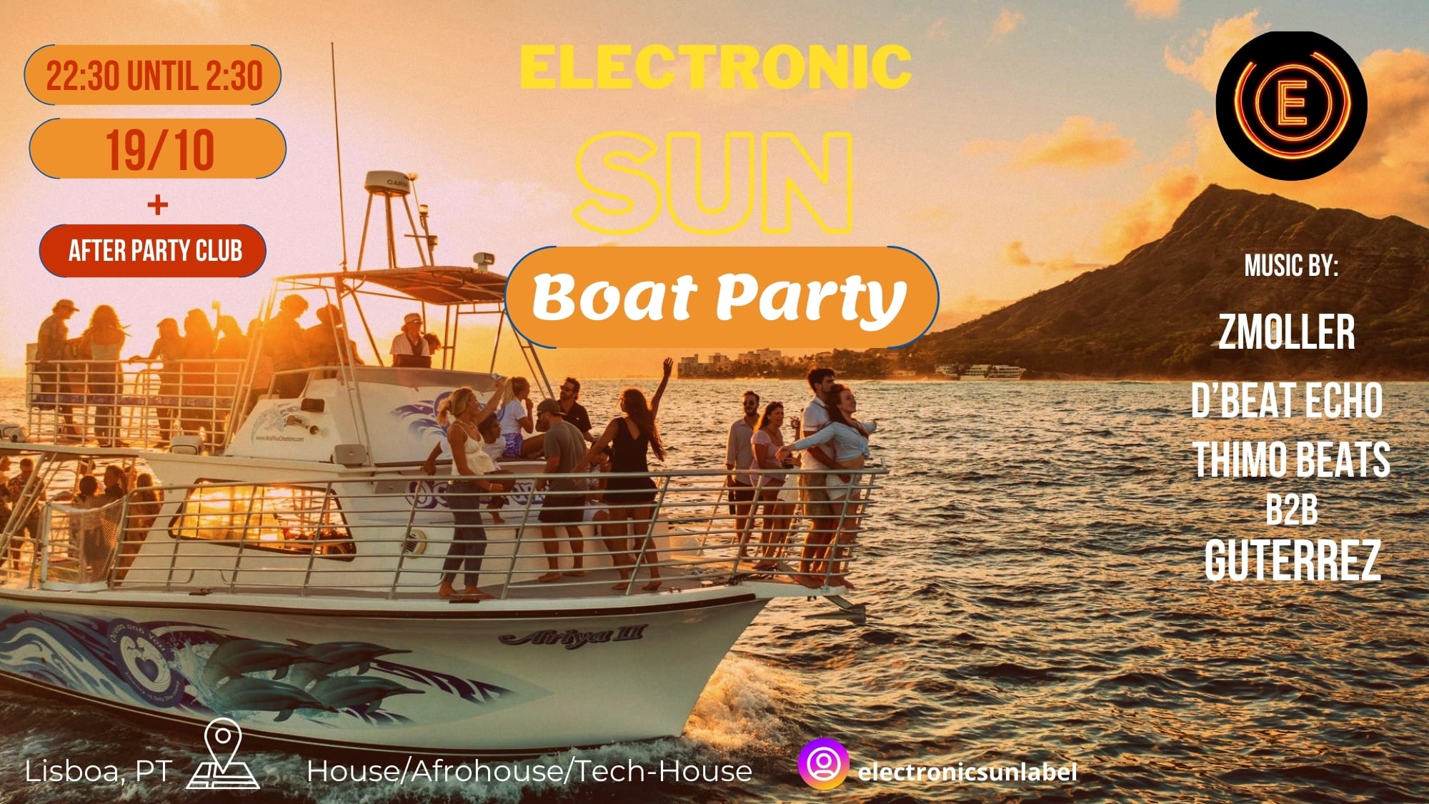 Electronic Sun Boat Party (Open Bar Beer) + After Club