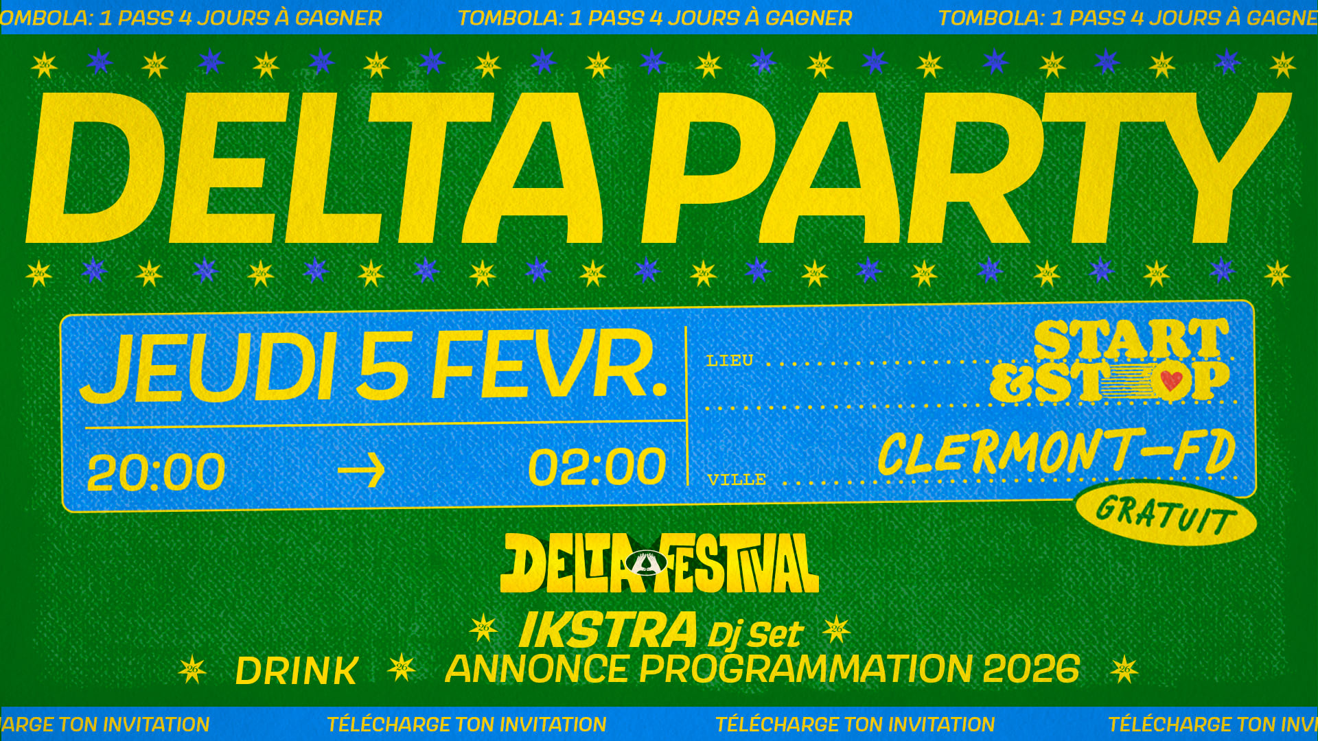 Delta Party + Start & Stop - Clermont-Fd