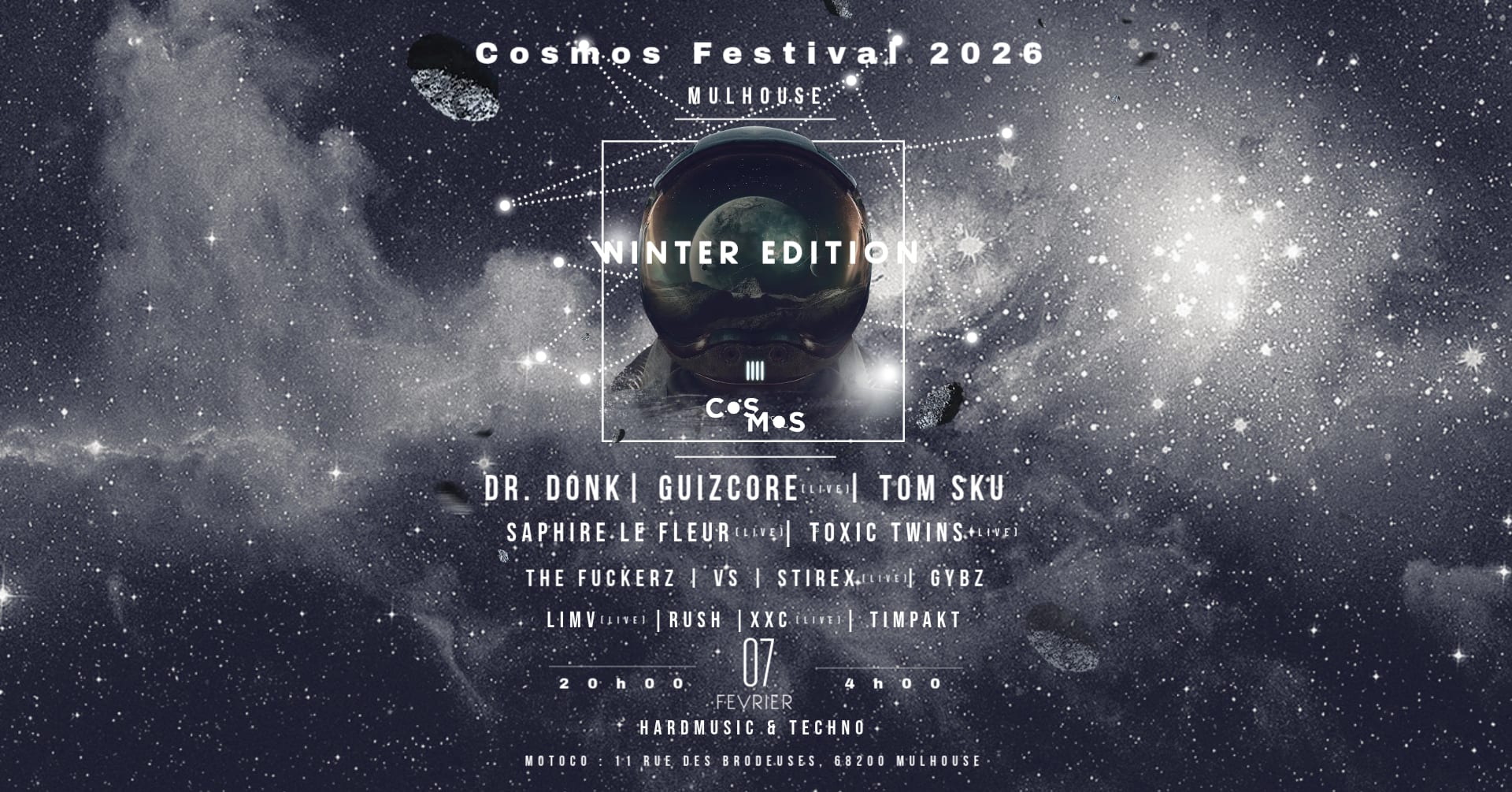 Cosmos Festival: Dr Donk , Guizcore, Tom Sku, Toxic Twins