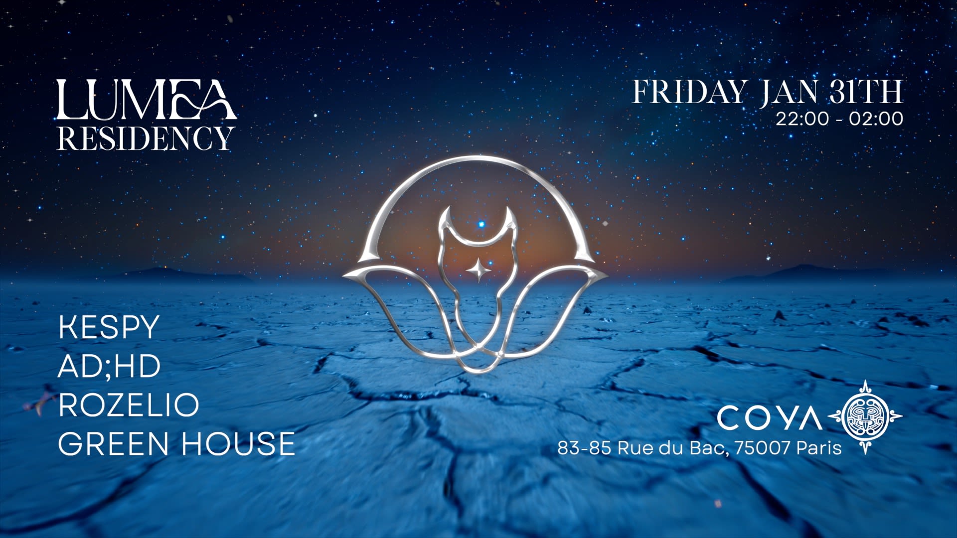 Lumea Residency #6 @Coya Paris | Rozelio, Green House, Kespy