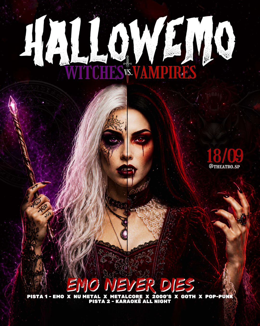 Hallowemo Emo Never Dies - Witches Vs. Vampires