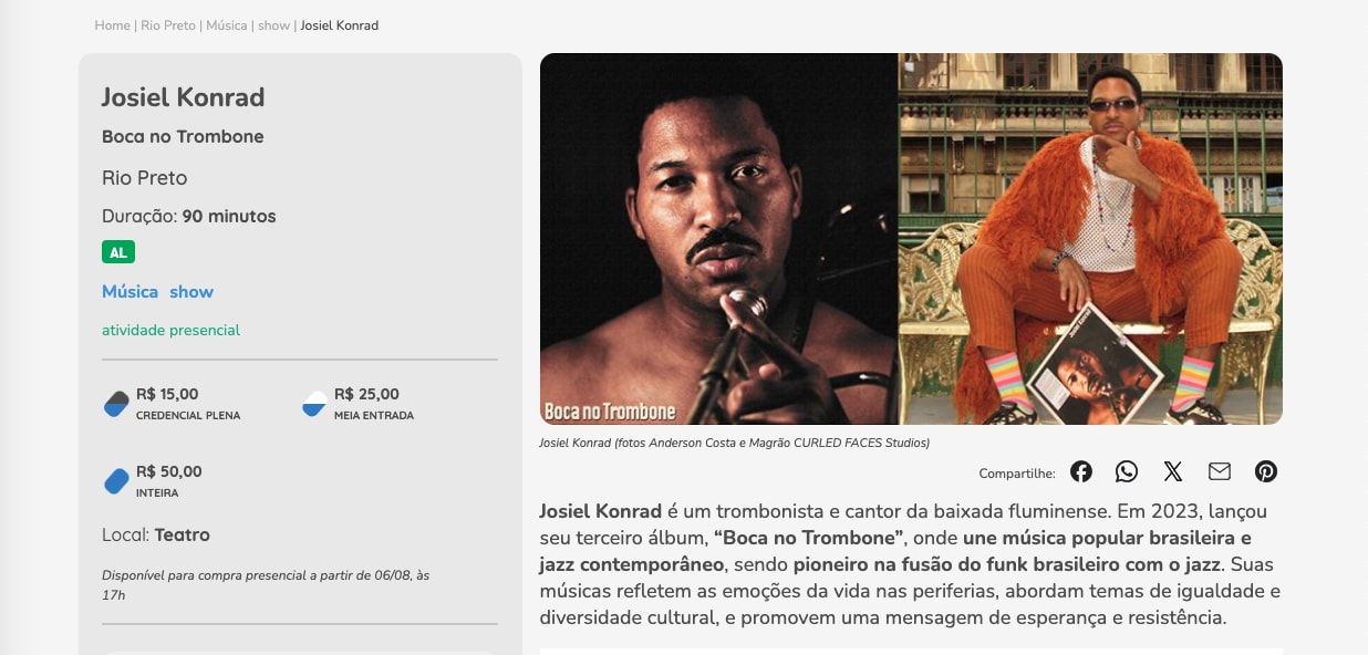 Josiel Konrad No Sesc Rio Preto