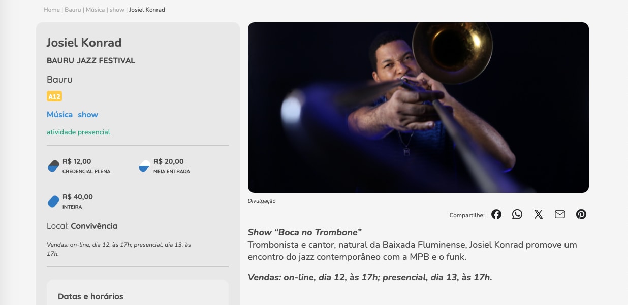 Josiel Konrad No Bauru Jazz Festival