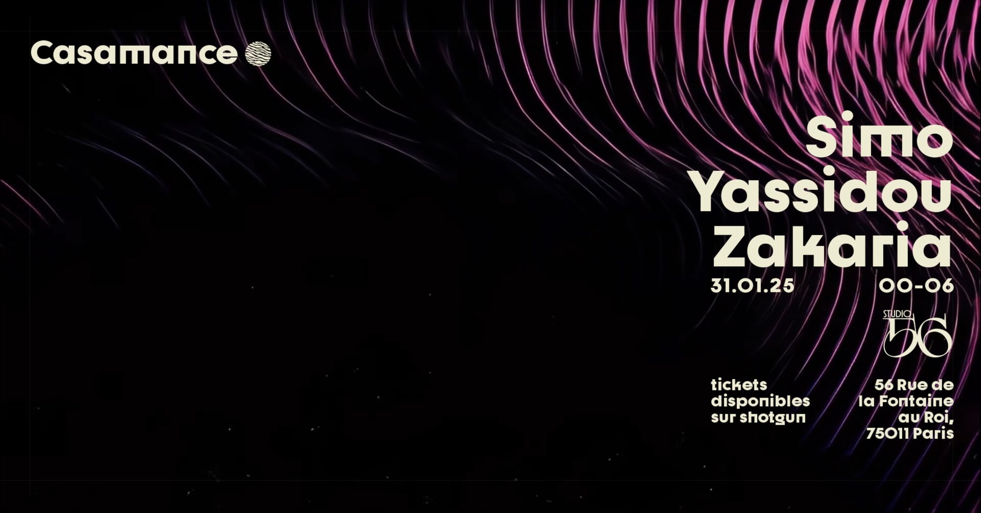 Casamance Showcase Invite Simo, Zakaria & Yassidou
