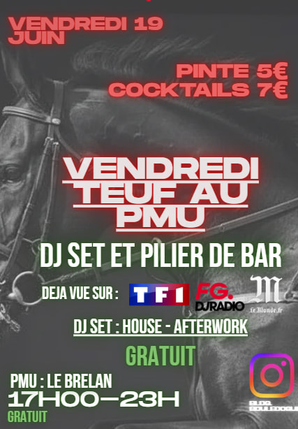 Vendredi Teuf Au Pmu : Dj Set & Pilier De Bar : Édition Été