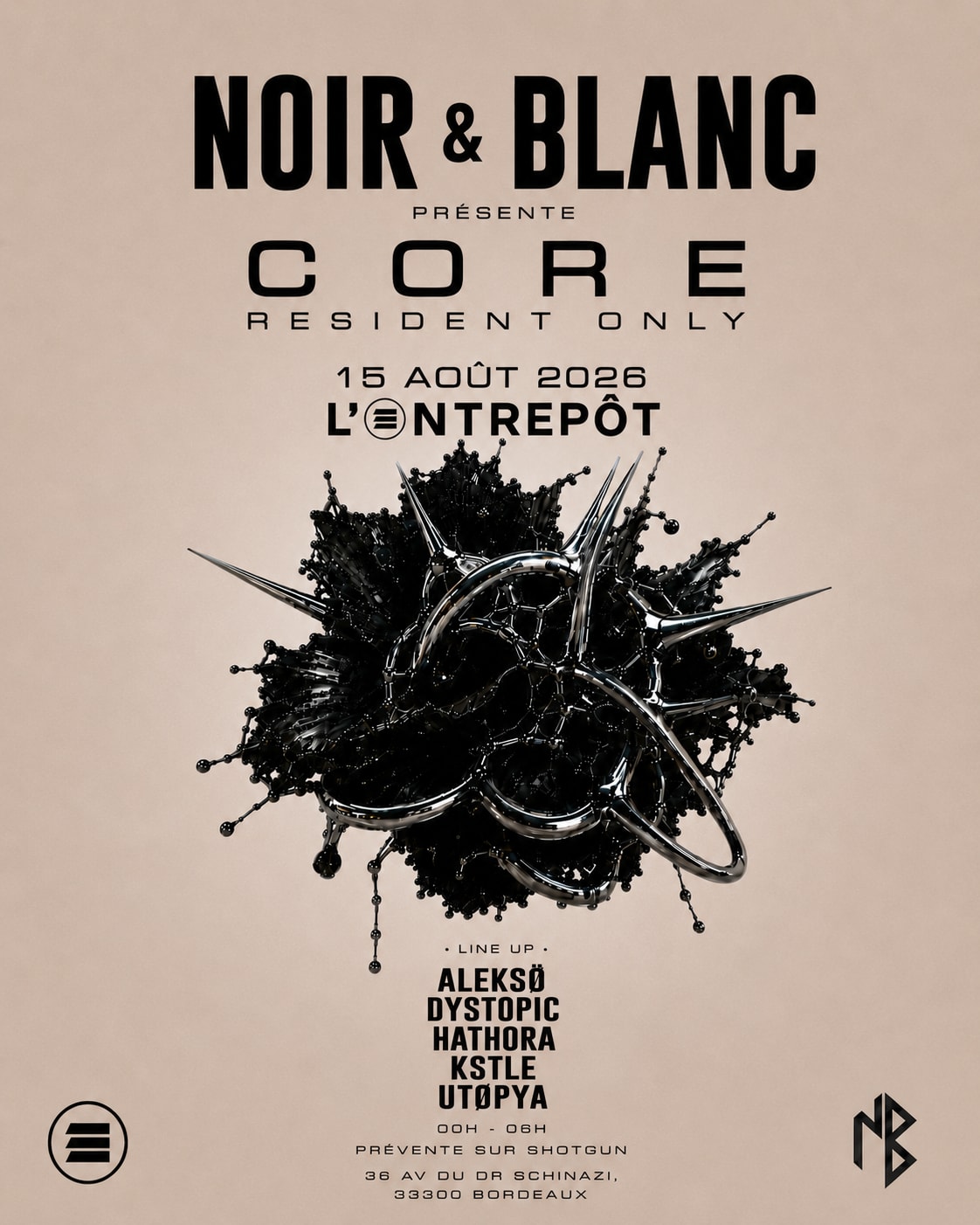 Noir Et Blanc // Edition Core - Resident Only // L'entrepot