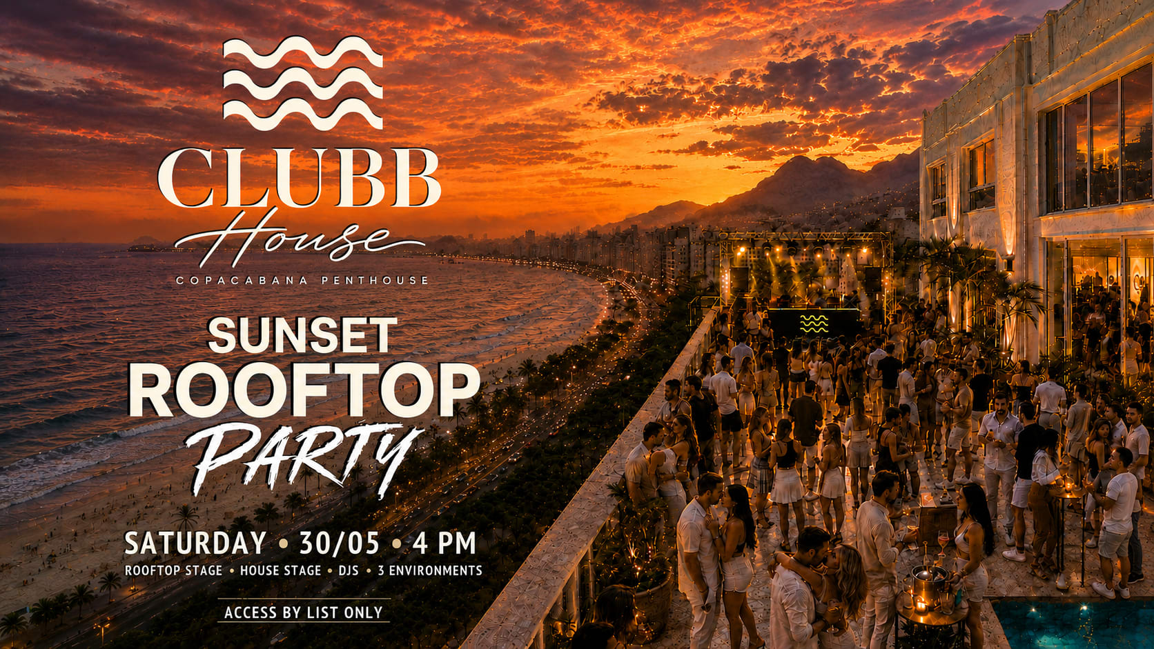 Clubb House • Sunset Rooftop Party At Copacabana