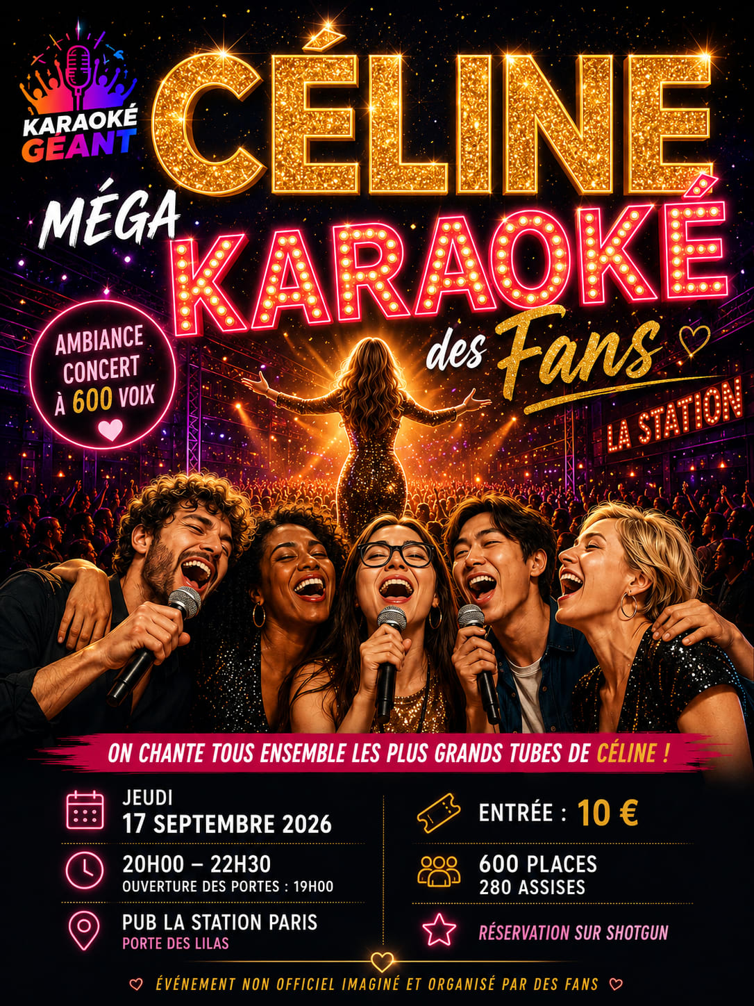 🎤 Céline - Le Méga Karaoké Des Fans – Paris | 600 Voix ✨