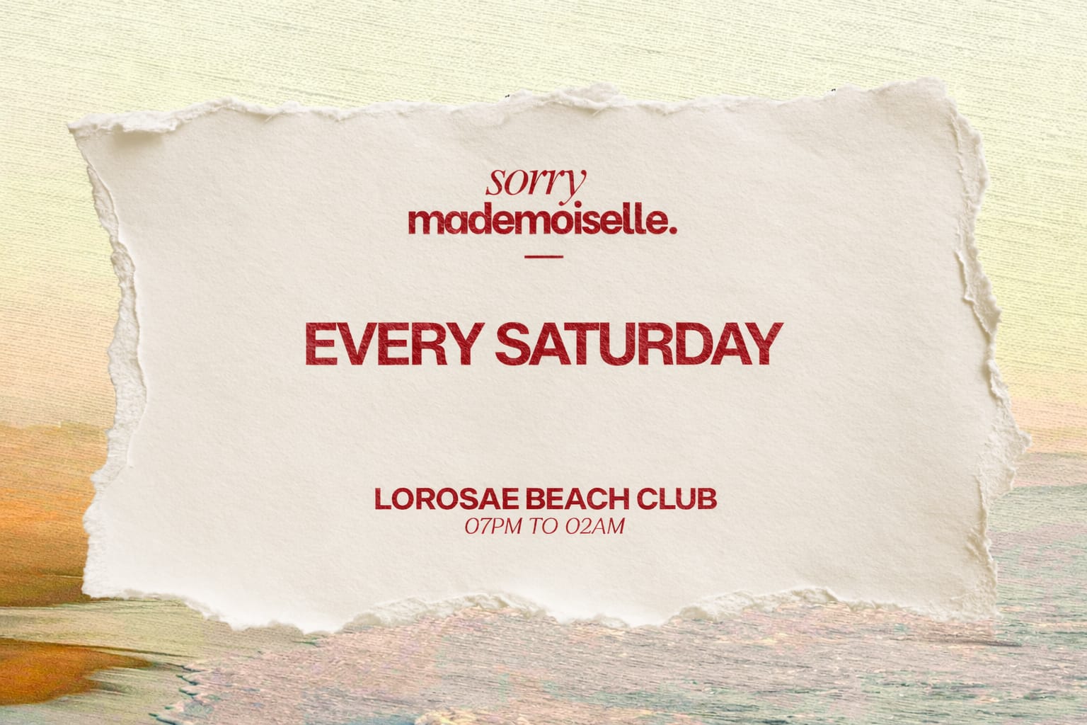 Beach Residency By Sorry Mademoiselle