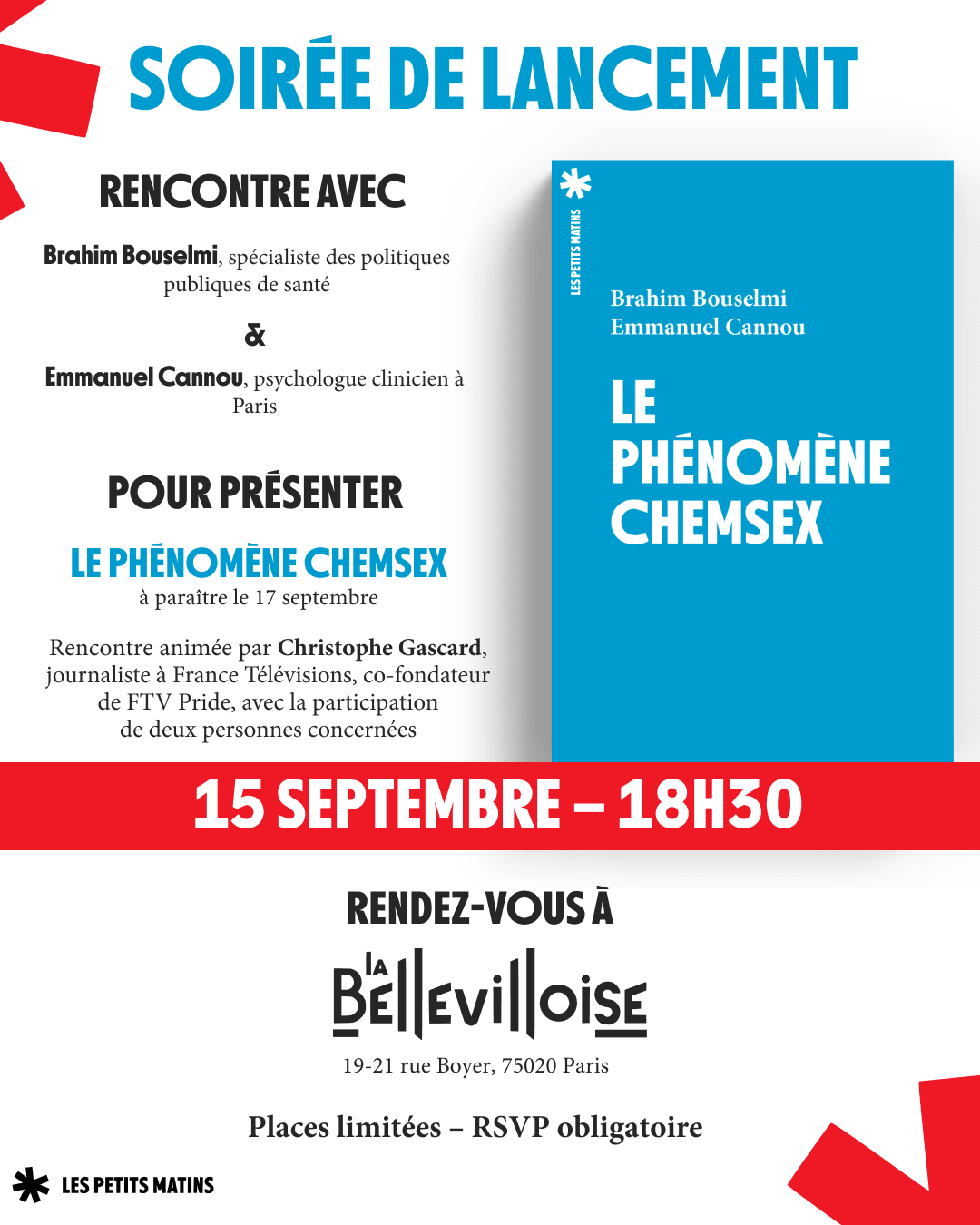 Soirée De Lancement : Le Phénomène Chemsex | 15.09.26