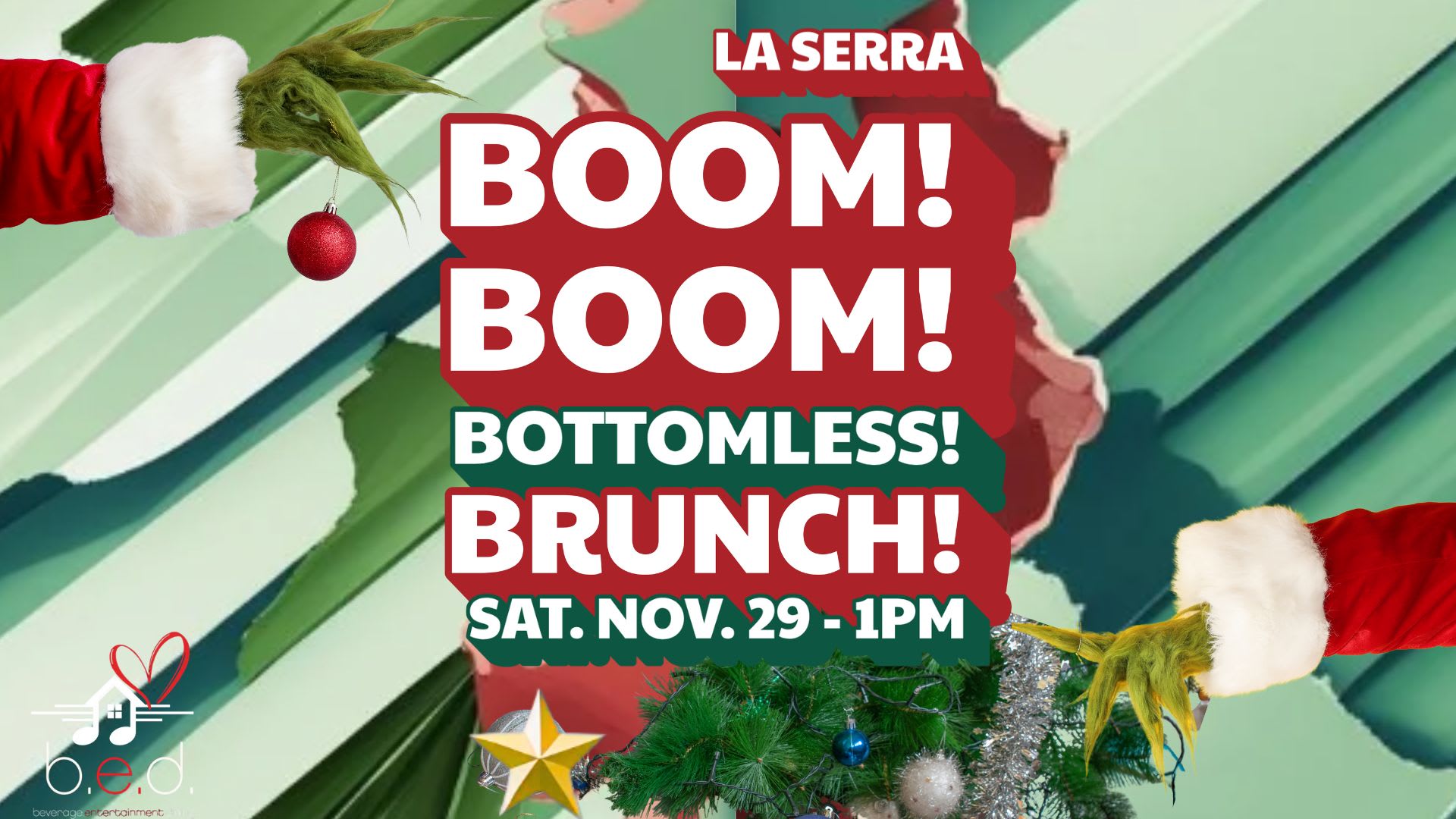 Bottomless Boom! Boom! Christmas Brunch!