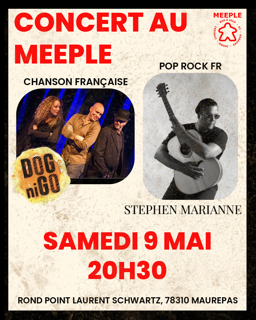 Concert Avec Dog'nigo Et Stephen Marianne Au Meeple