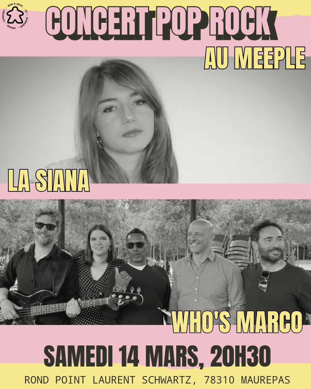Concert Pop Rock Avec La Siana Et Who's Marco Au Meeple