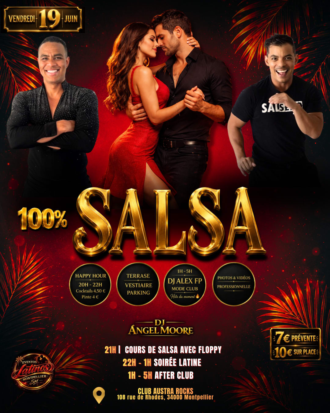 Soirée 100% Salsa - Vendredi 19 Juin Club Austra Rocks Mtp