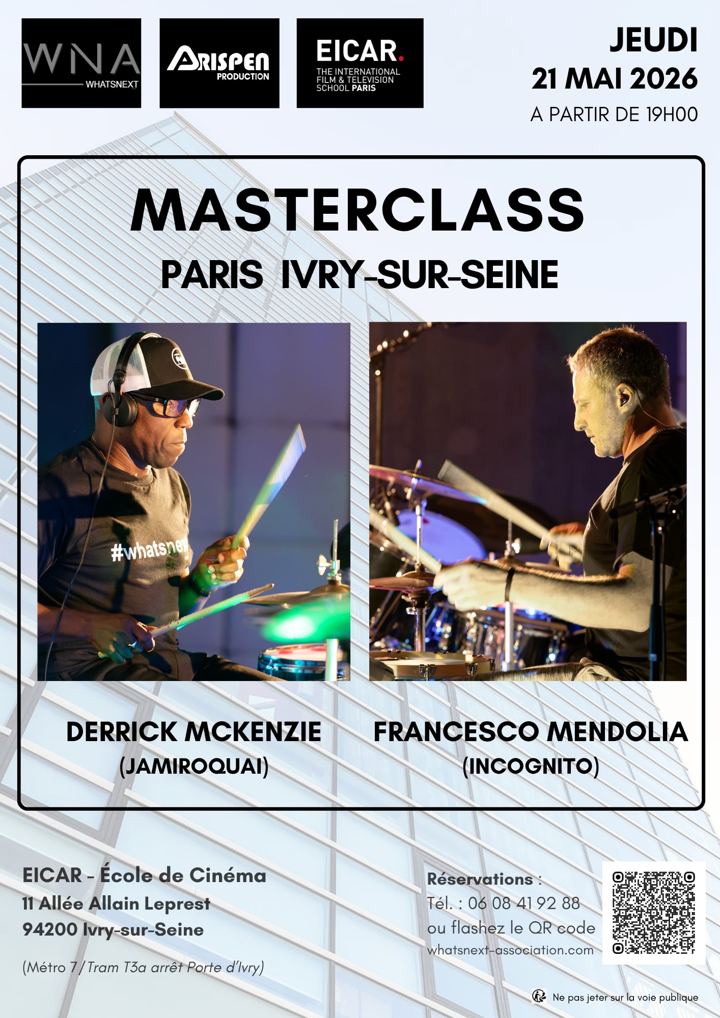 Masterclass Batterie Derrick Mckenzie & Francesco Mendolia