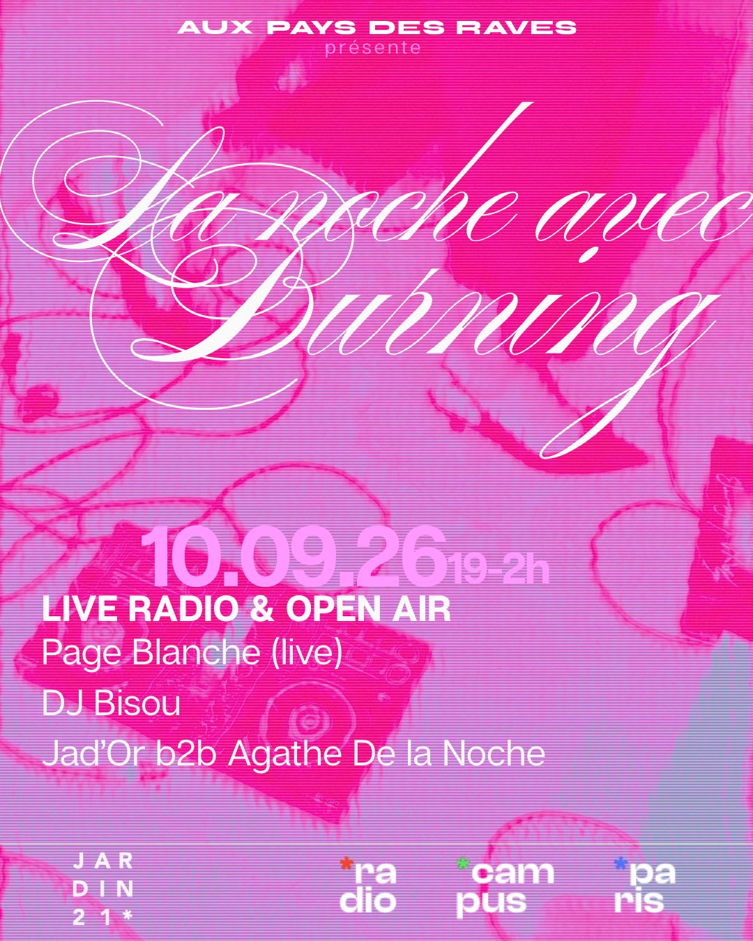 La Noche Avec Burning X Jardin21 - Open Air