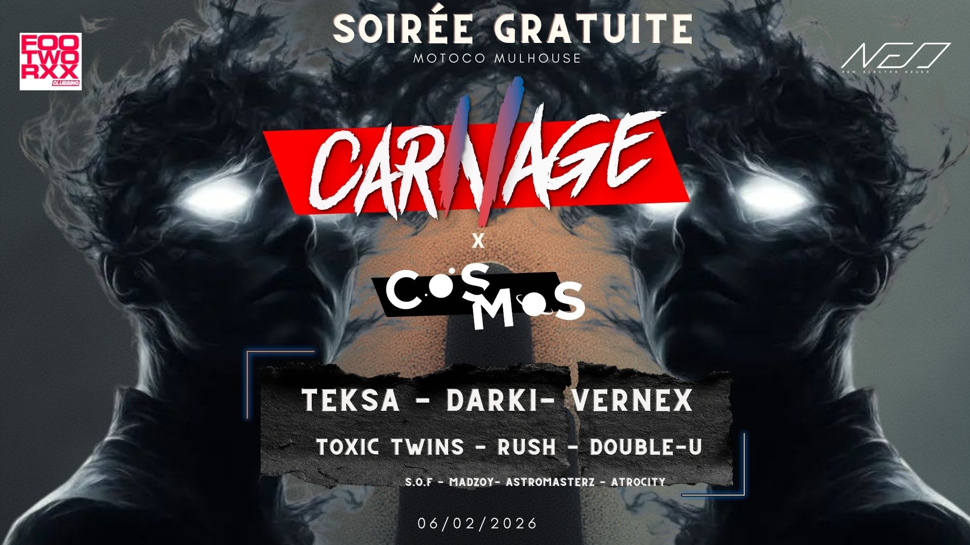 Soiree Gratuite -  Teksa + Vernex + Toxic Twins & Friends