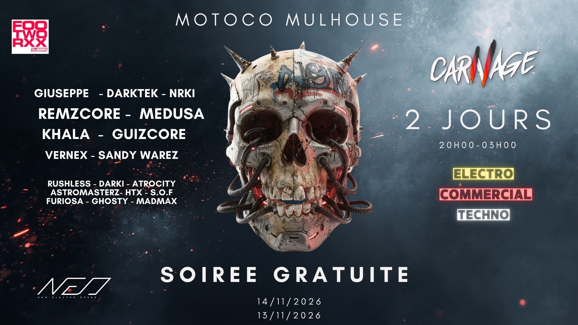 Soiree Gratuit-Remzcore +Medusa + Darktek +Guizcore +Vernex