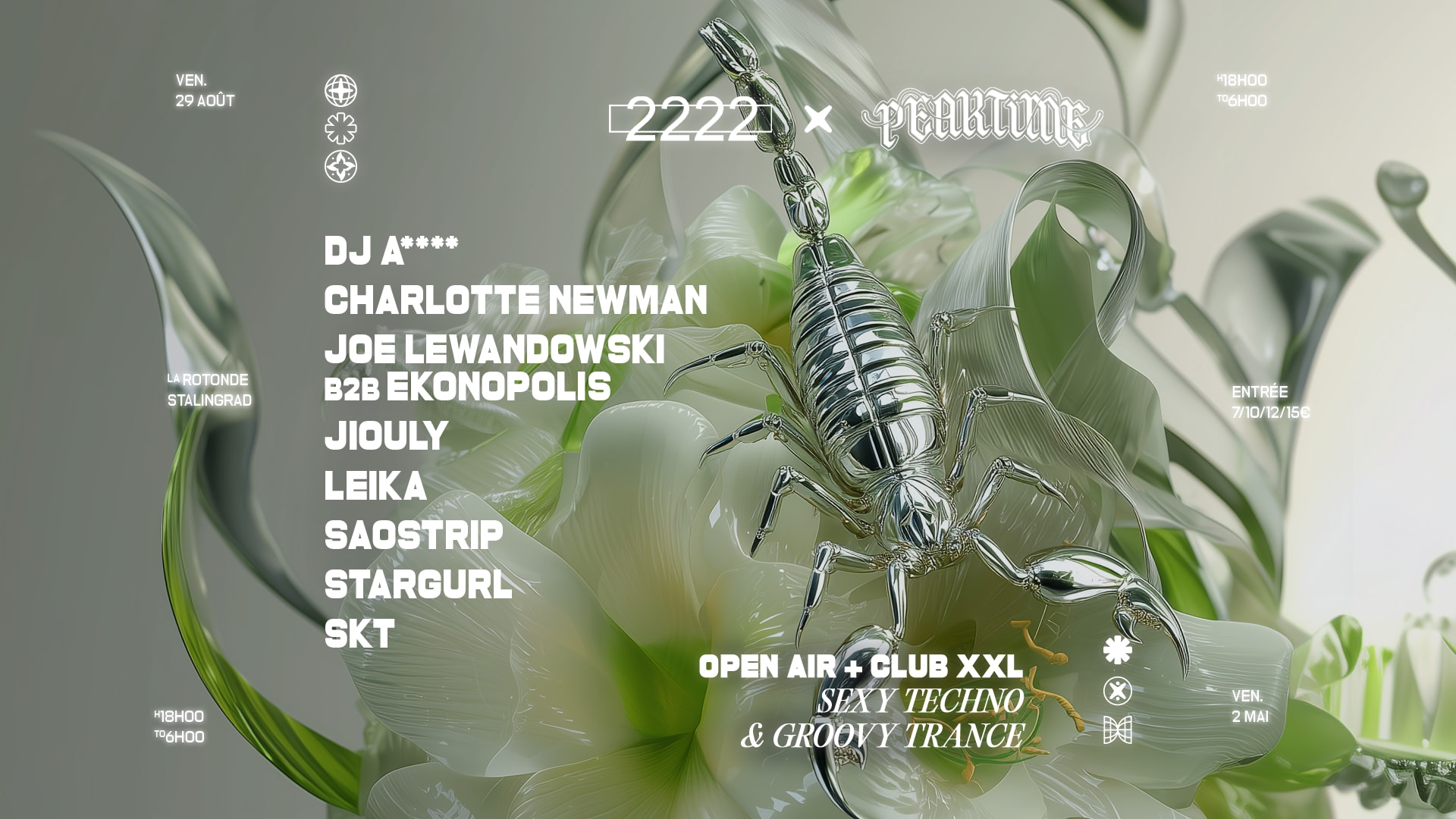 2222&Peaktime · Open Air/Club · Sexy Techno & Groovy Trance