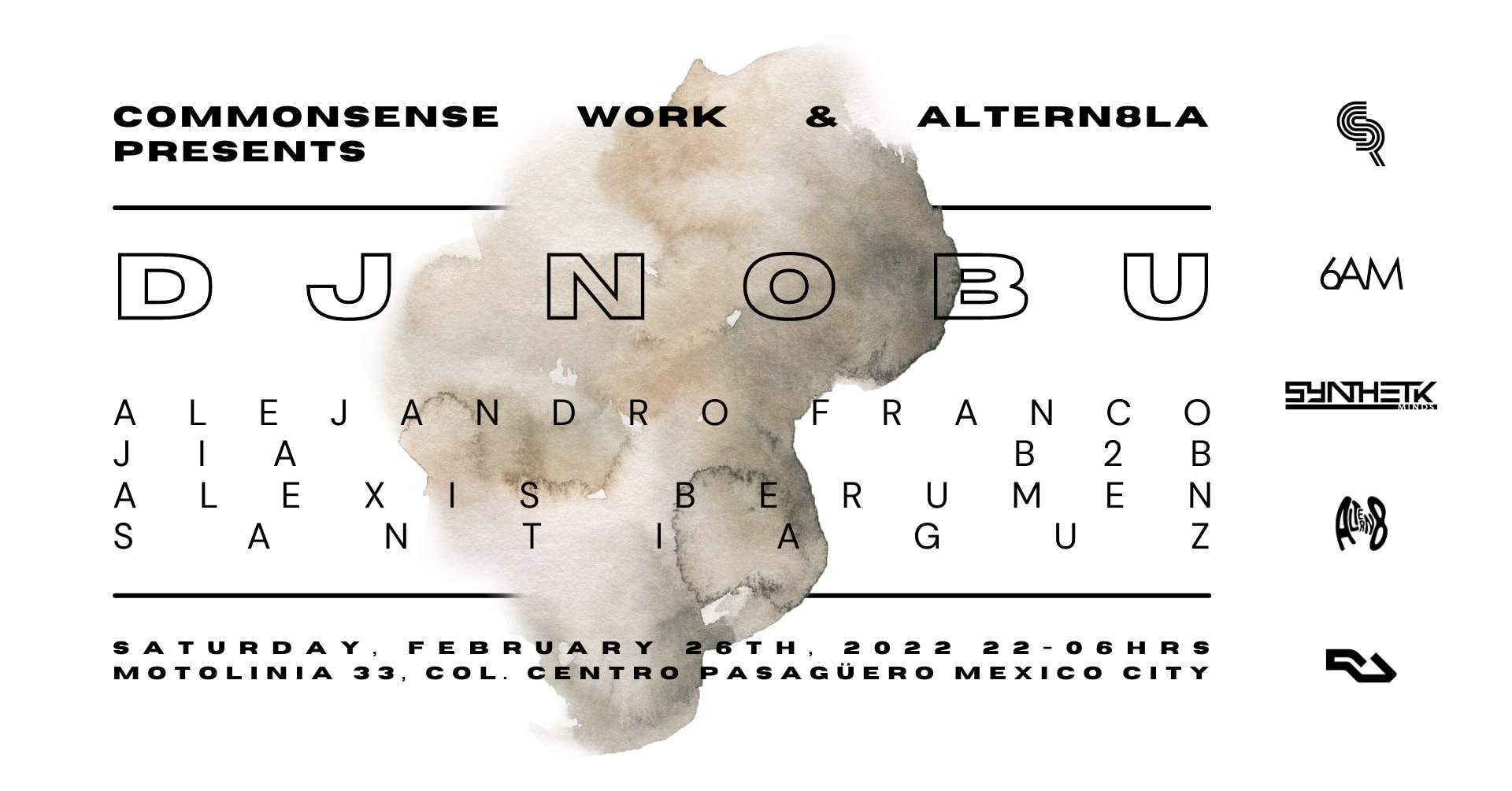 Dj Nobu Presented By Commonsense, Work, Altern8 La