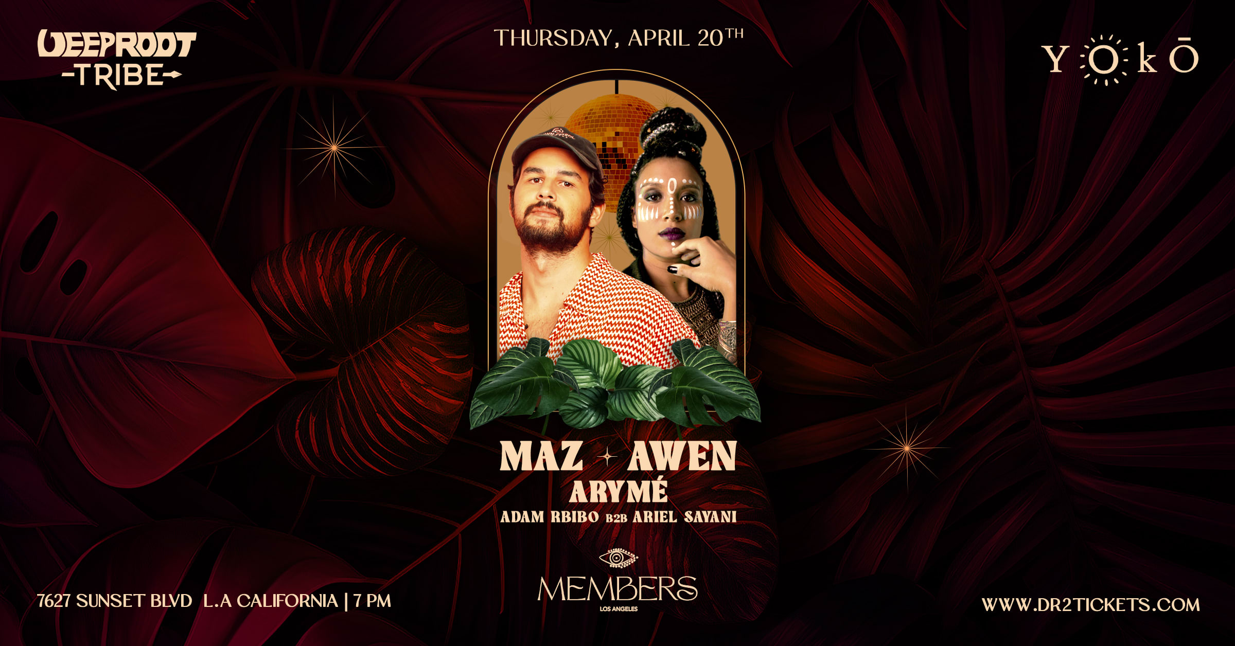 Deep Root Tribe Presents Maz, Awen, Aryme At Members La