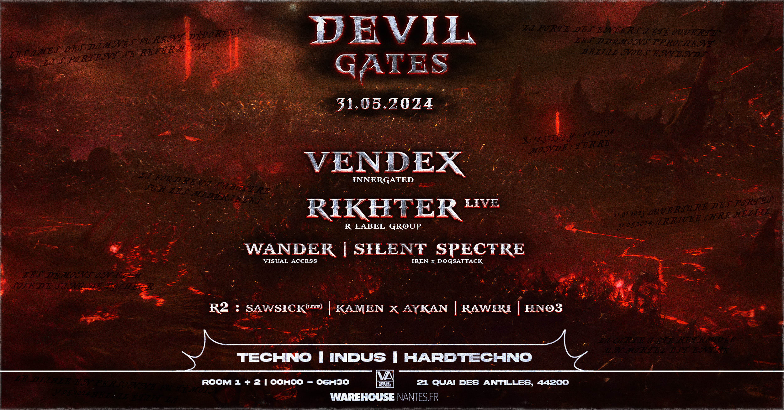 Devil Gates W/ Vendex, Rikhter & More - Warehouse Nantes