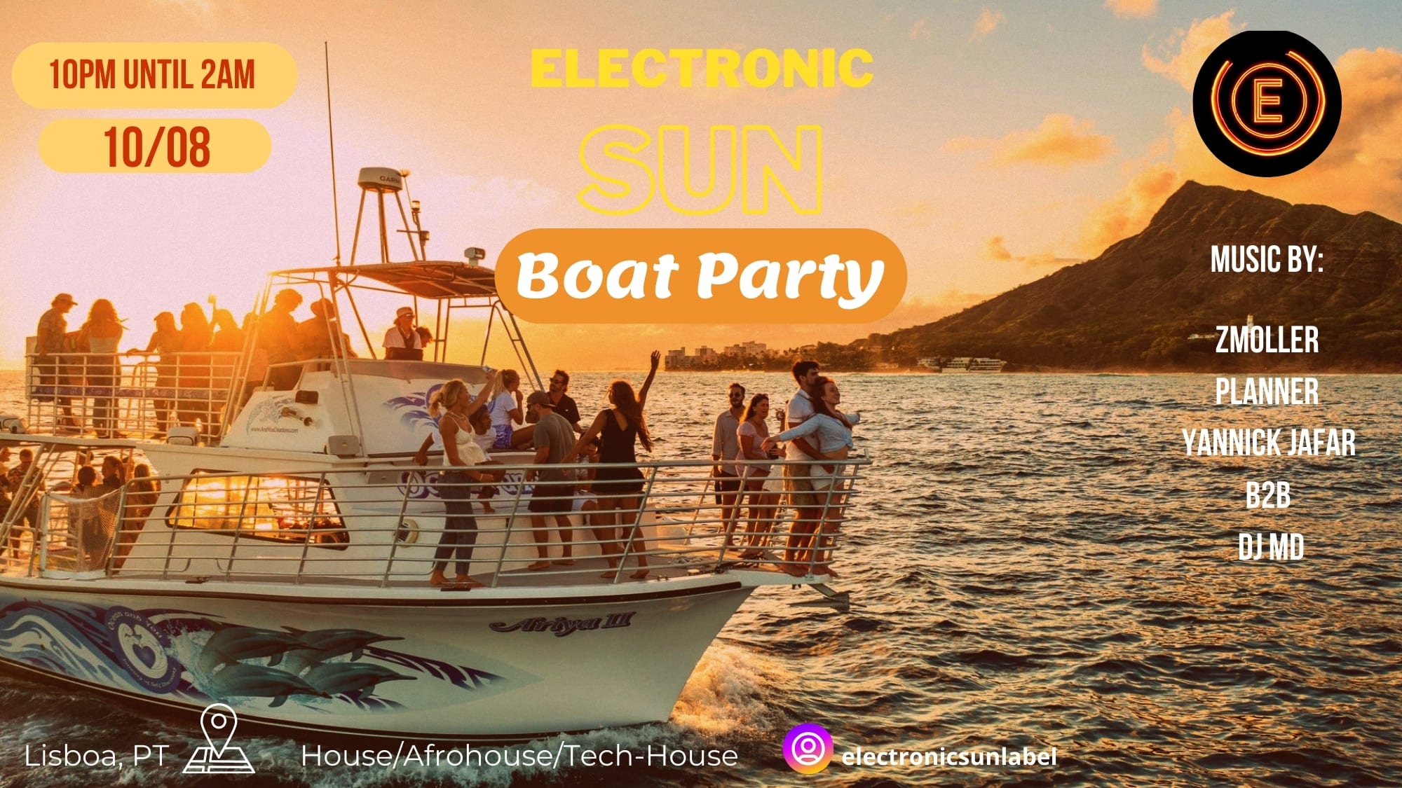 Electronic Sun  Boat Party(1 Hour Open Bar Beer)