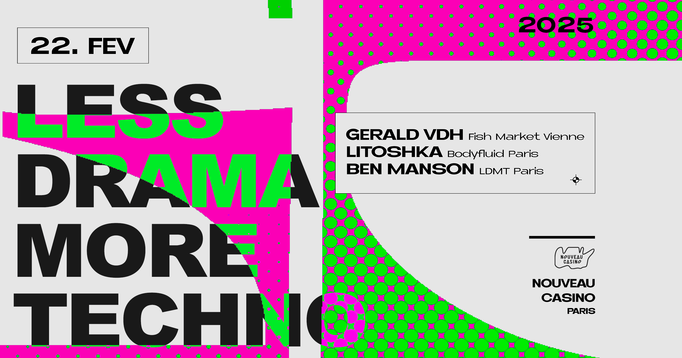 Less Drama More Techno W/ Gerald Vdh, Litoshka & Ben Manson