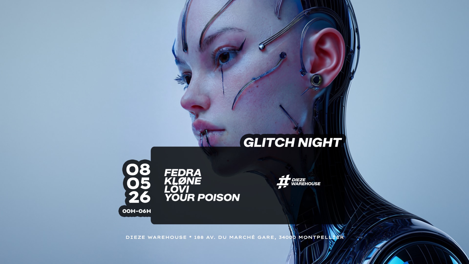 Glitch Night : Fedra, Kløne, Lövi, Your Poison