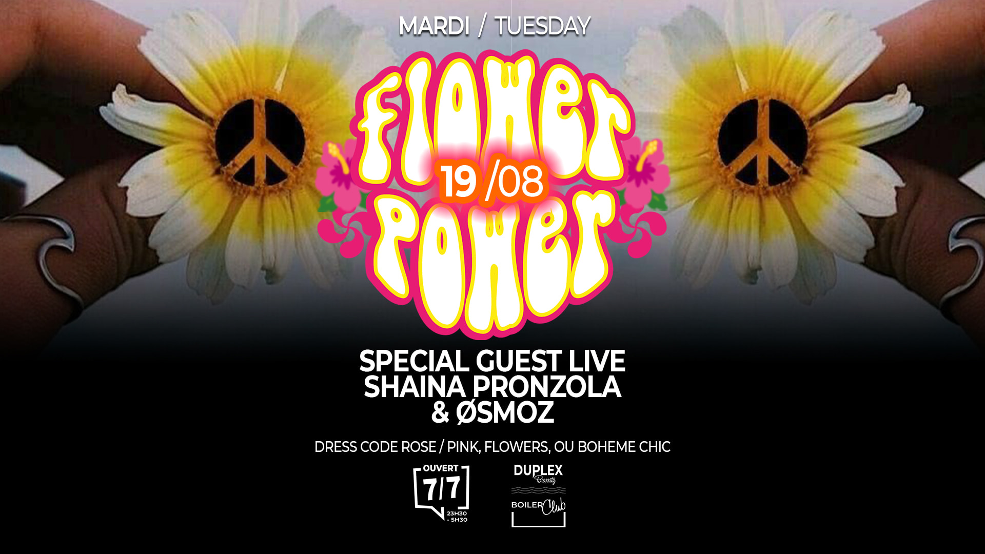 19/08 Flower Power Special Guest Live : Shaina Pronzola