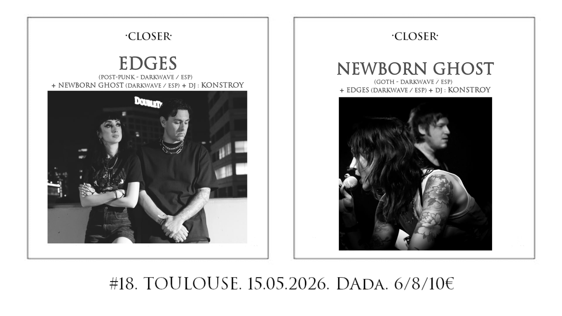 Edges + Newborn Ghost (Post-Punk/Darkwave, Usa-Es), Toulouse