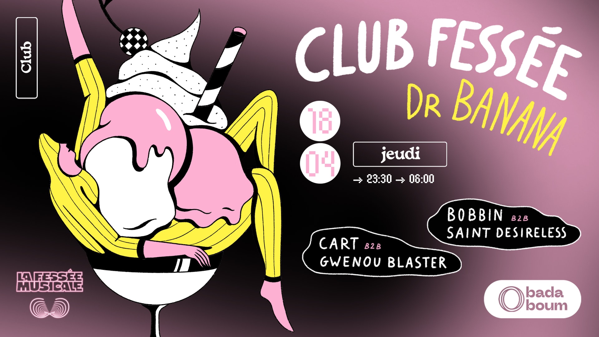 Club — La Fessée Musicale Invite Dr Banana