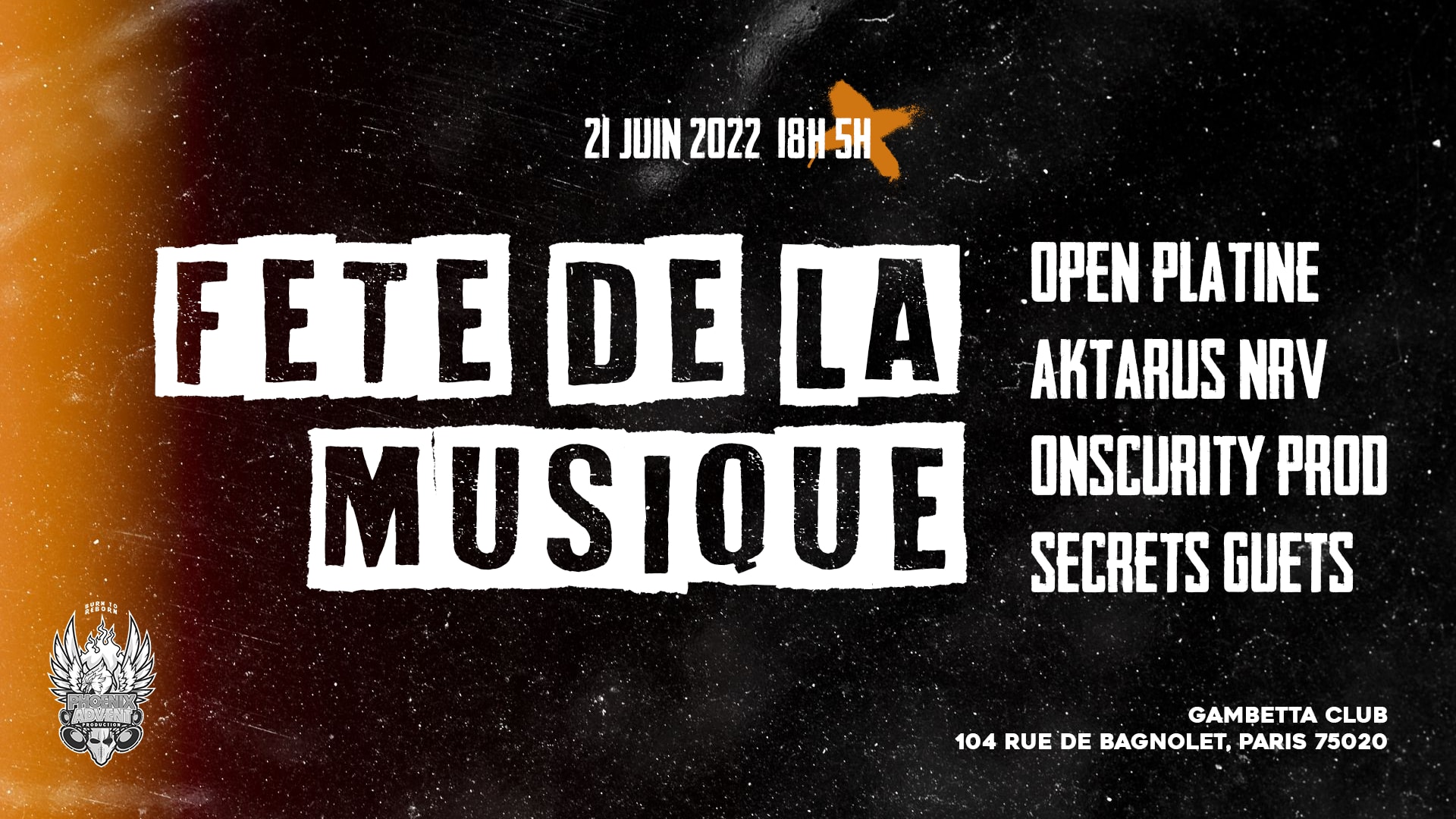 Phoenix Advent Production X Gambetta Club: Fête De La Zik 