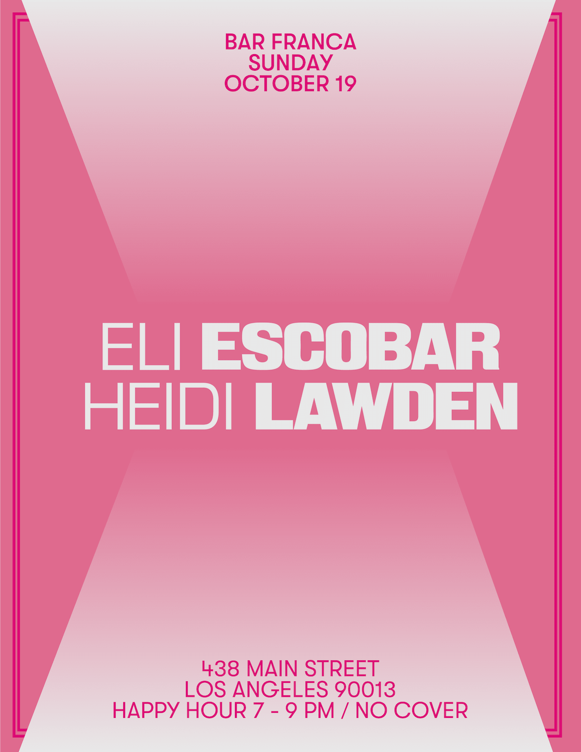 Bar Franca By Midnight Lovers W/ Eli Escobar, Heidi Lawden