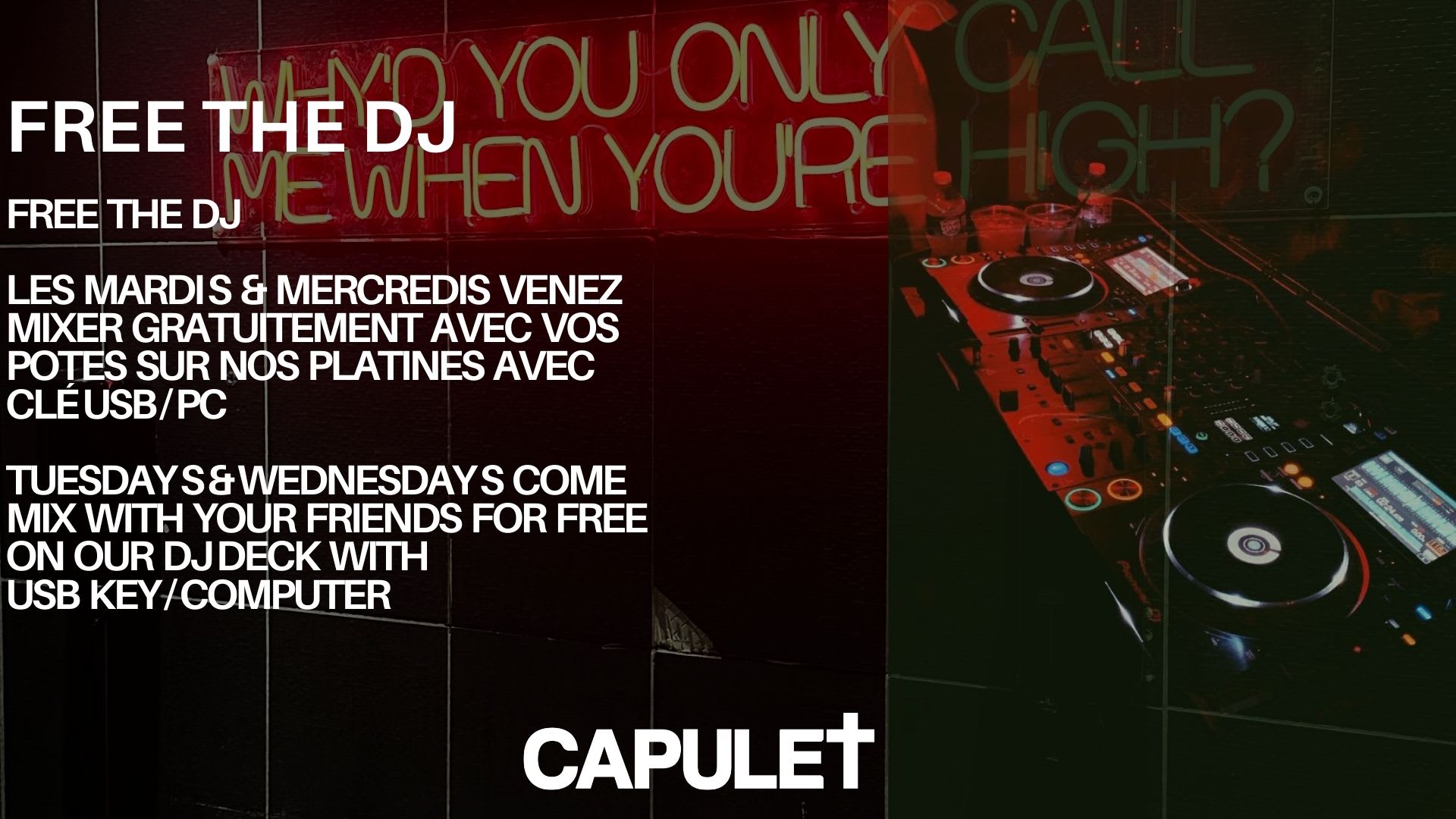Free The Dj, Platines À Dispo, Capulet 10/09