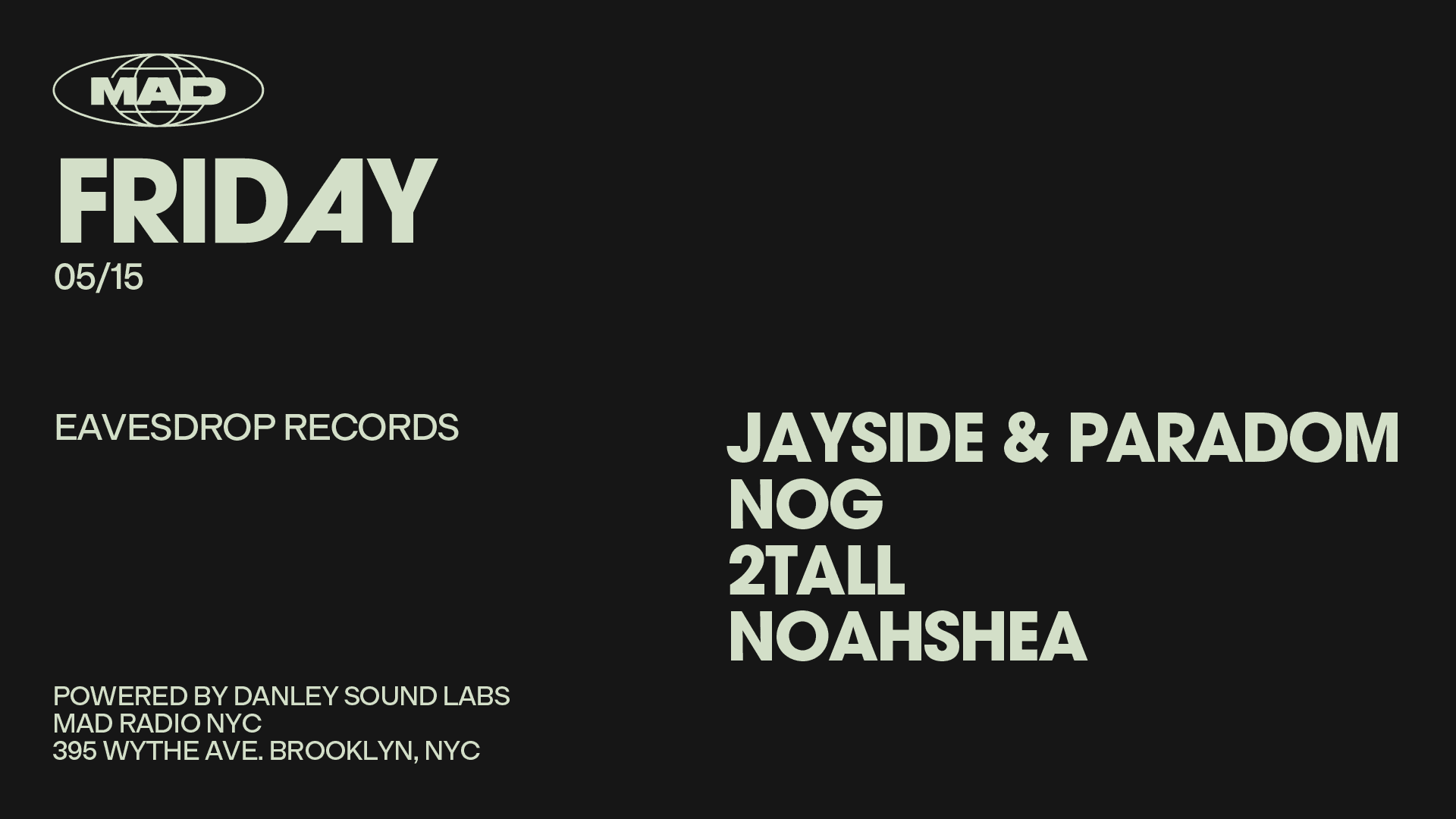 Eavesdrop Records: Jayside & Paradom, Nog, 2tall, Noahshea