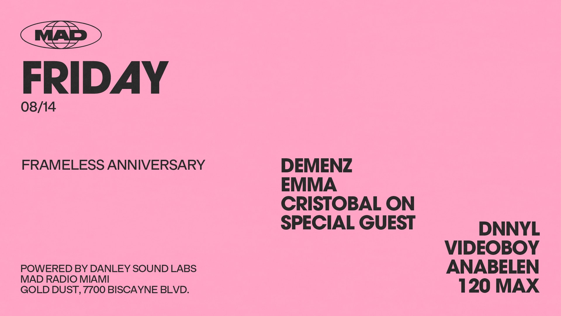 Frameless Anniversary: Demenz / Emma / Cristobal On / Dnnyl