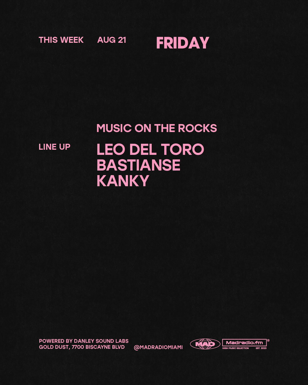 Music On The Rocks: Leo Del Toro / Bastianse / Kanky