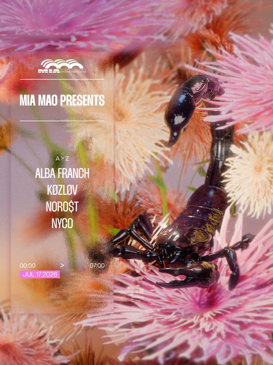 Mia Mao Presents : Alba Franch, Køzløv, Norost & Nyco