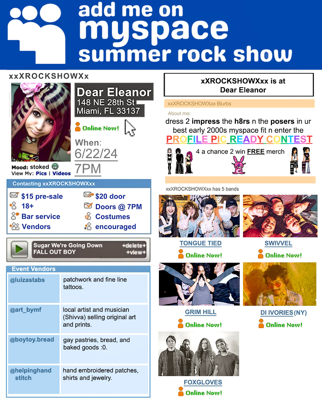 Add Me On Myspace Summer Rock Show