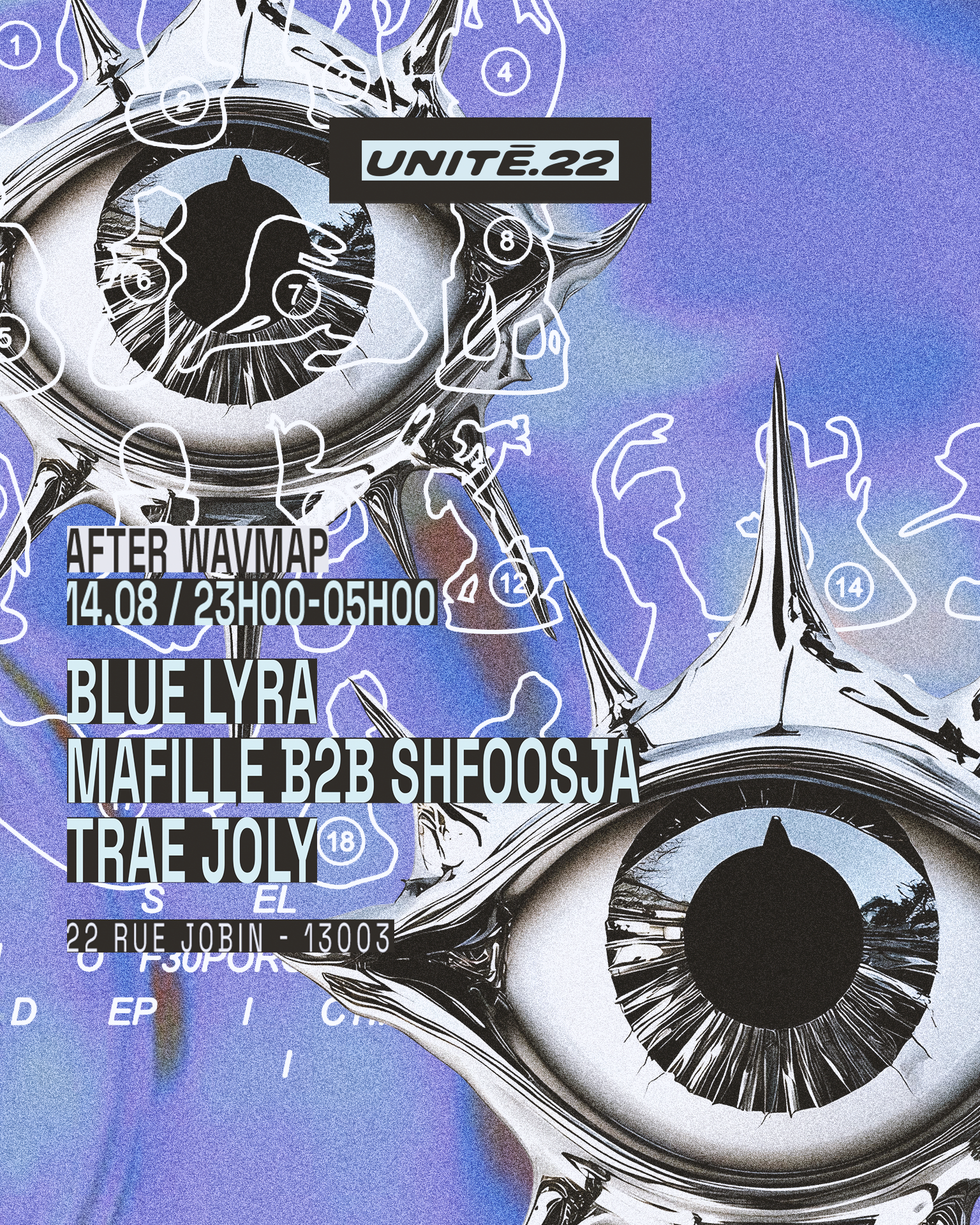 U.22 X Wavmap : Blue Lyra, Mafille B2b Shfoosja, Trae Joly