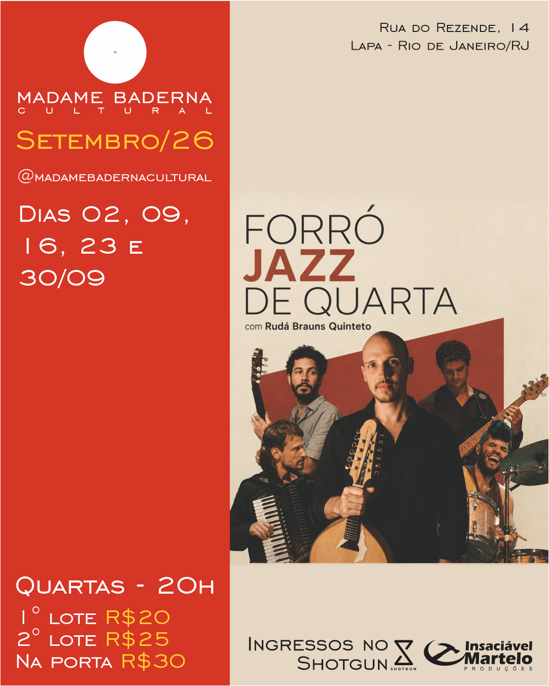 Forró Jazz De Quarta (Com Rudá Brauns Quinteto) - Semana 1