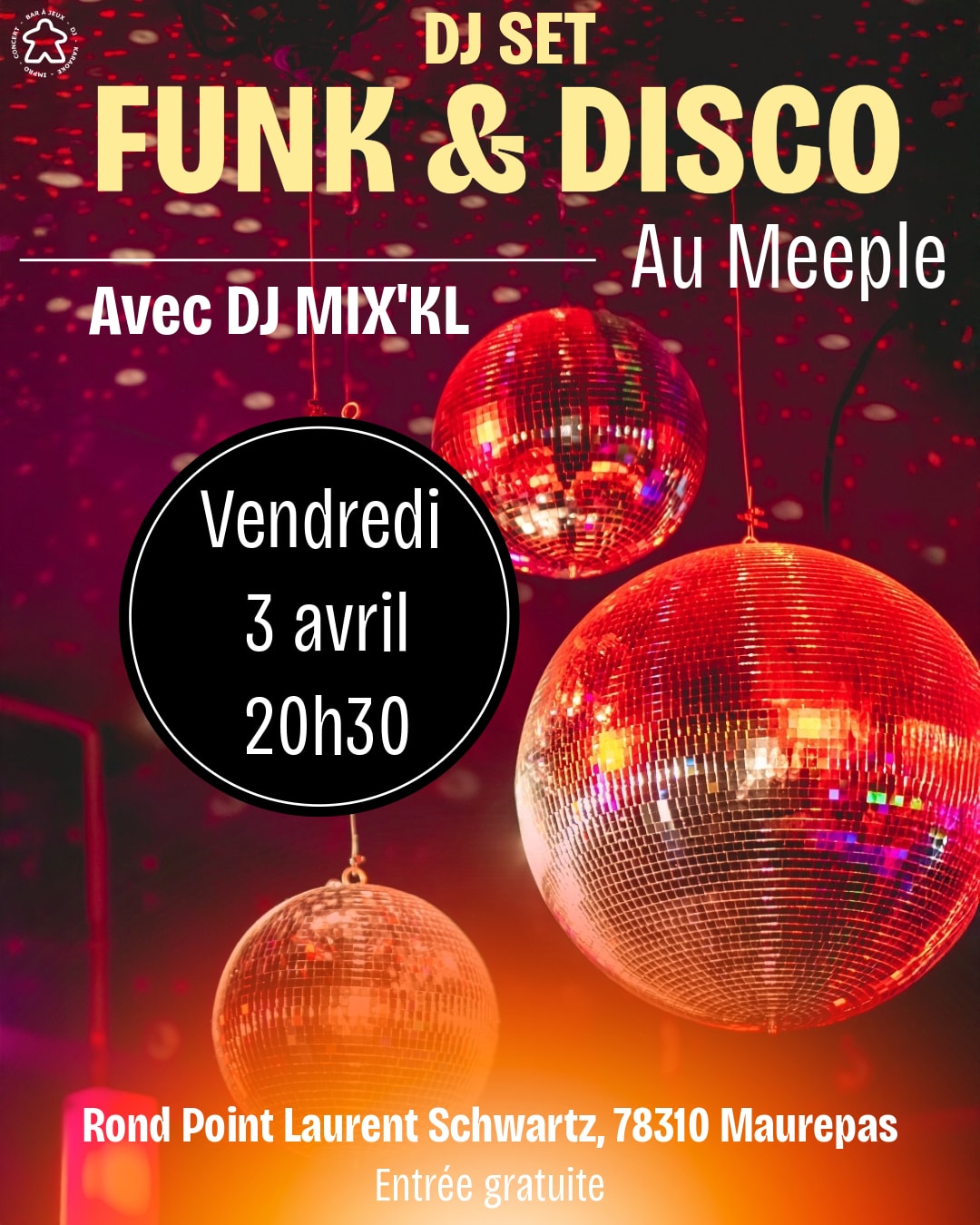 Dj Set Funk & Disco Au Meeple - 3 Avril 2026
