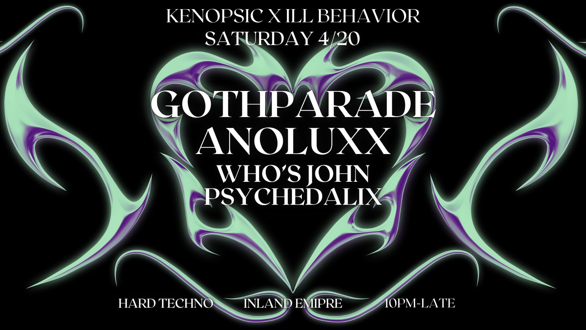 Kenopsic X Ill Behavior Present: Goth Parade, Anoluxx & More